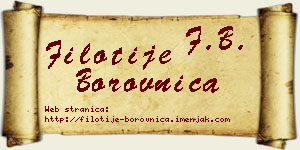 Filotije Borovnica vizit kartica